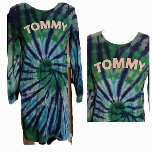 Tommy Hilfiger colorful dress green blue size small loose fit